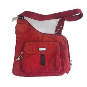 Baggallini Uptown Slim Sling Shoulder Crossbody Bag Travel Purse Rust Orange